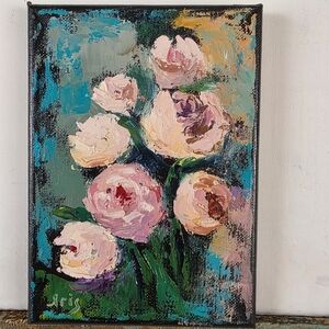 Abstract oil Painting Peonies flowers